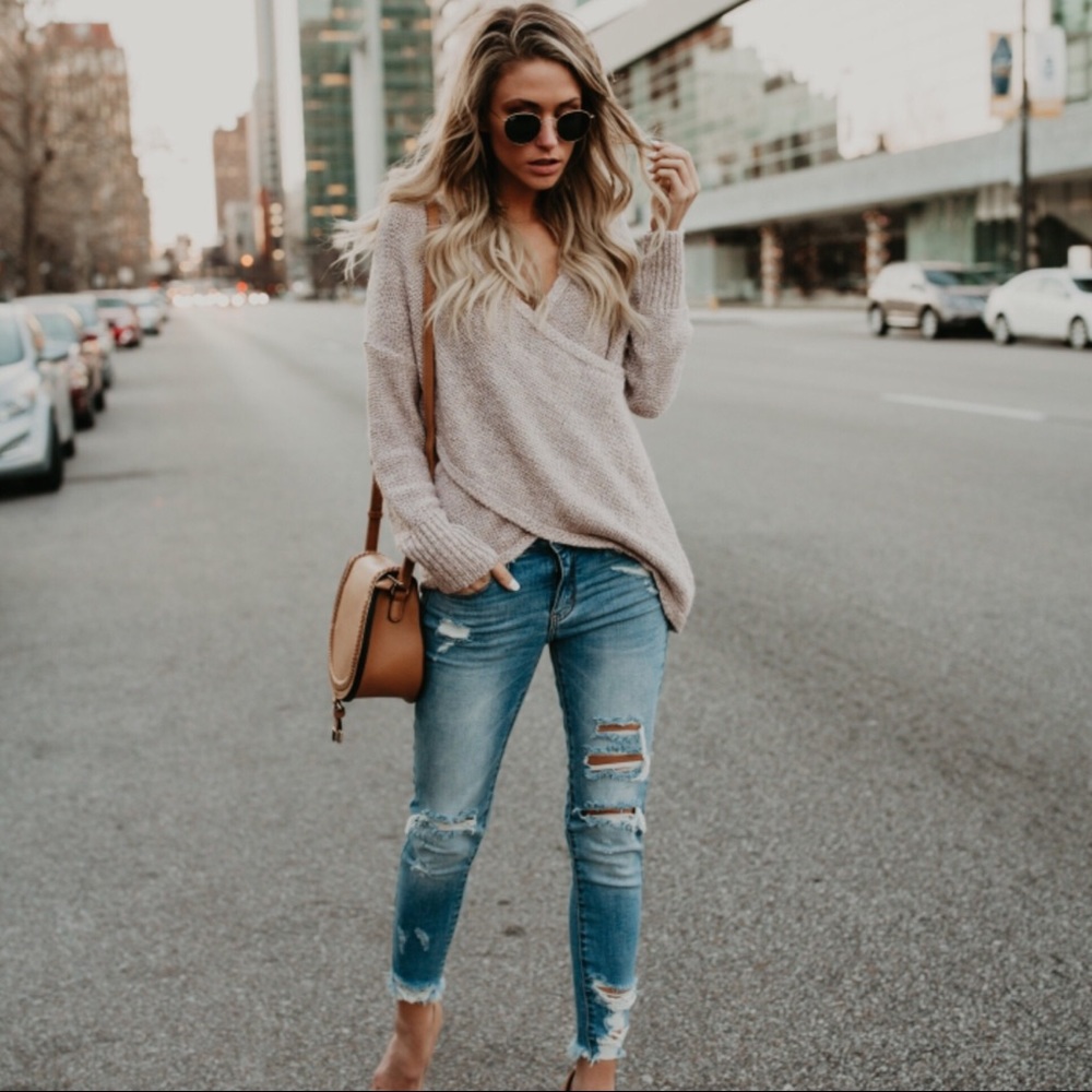 1 LEFT SALE‼️Wrap Me up Sweater - Picture 2 of 6